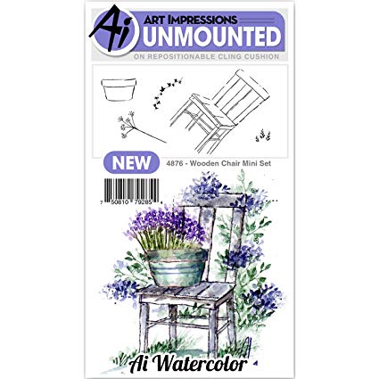 425x425 Art Impressions 4876 Watercolor Cling Rubber Stamp Mini Wooden
