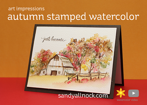 600x428 Autumn Stamped Watercolor Art Impressions Sandy Allnock