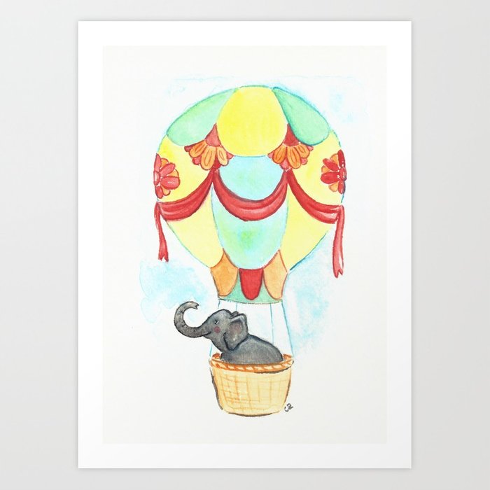 700x700 Hot Air Balloon Watercolor Art Print By Imagodeinurserydecor