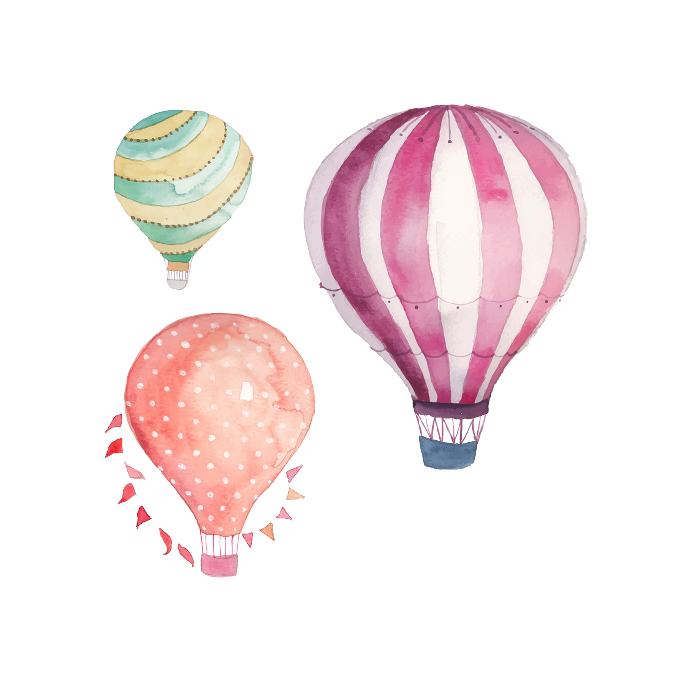 2362x2362 Hot Air Balloon Watercolor Painting Drawing