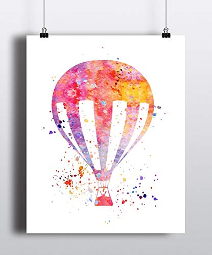 415x500 Hot Air Balloon Watercolor Art Print, Archival Art