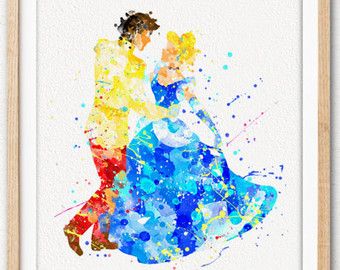 340x270 Disney Aladdin Watercolor Art Poster Print