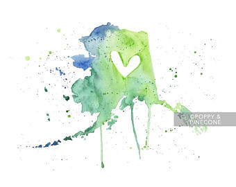 340x270 Alaska Watercolor Etsy