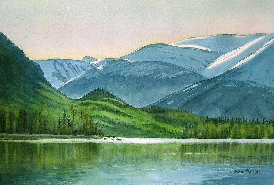 900x609 Kenai Lake Reflections Painting By Sharon Freeman