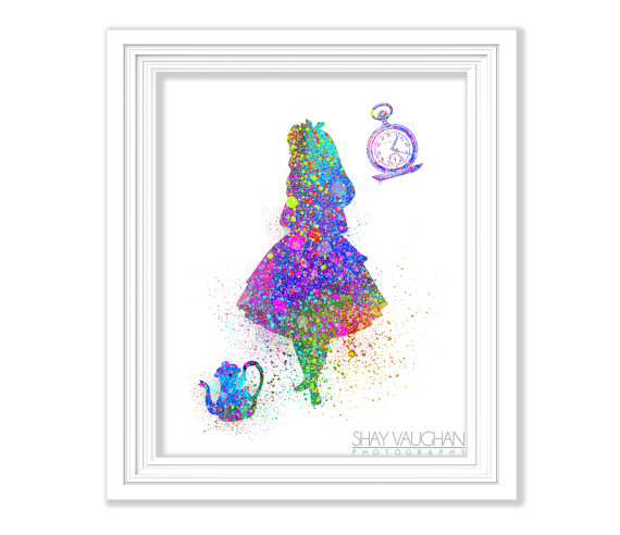 570x492 Alice In Wonderland Art Print Watercolor Art Alice In Wonderland