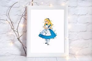 300x200 Alice In Wonderland Watercolor A4 Gloss Print Nursery Picture