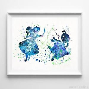 300x300 Alice In Wonderland Wall Art Disney Watercolor Poster Home Decor