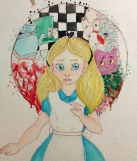 273x320 Alice In Wonderland Watercolor Painting.
