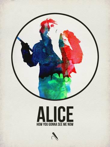 366x488 Alice Watercolor Plastic Sign By David Brodsky