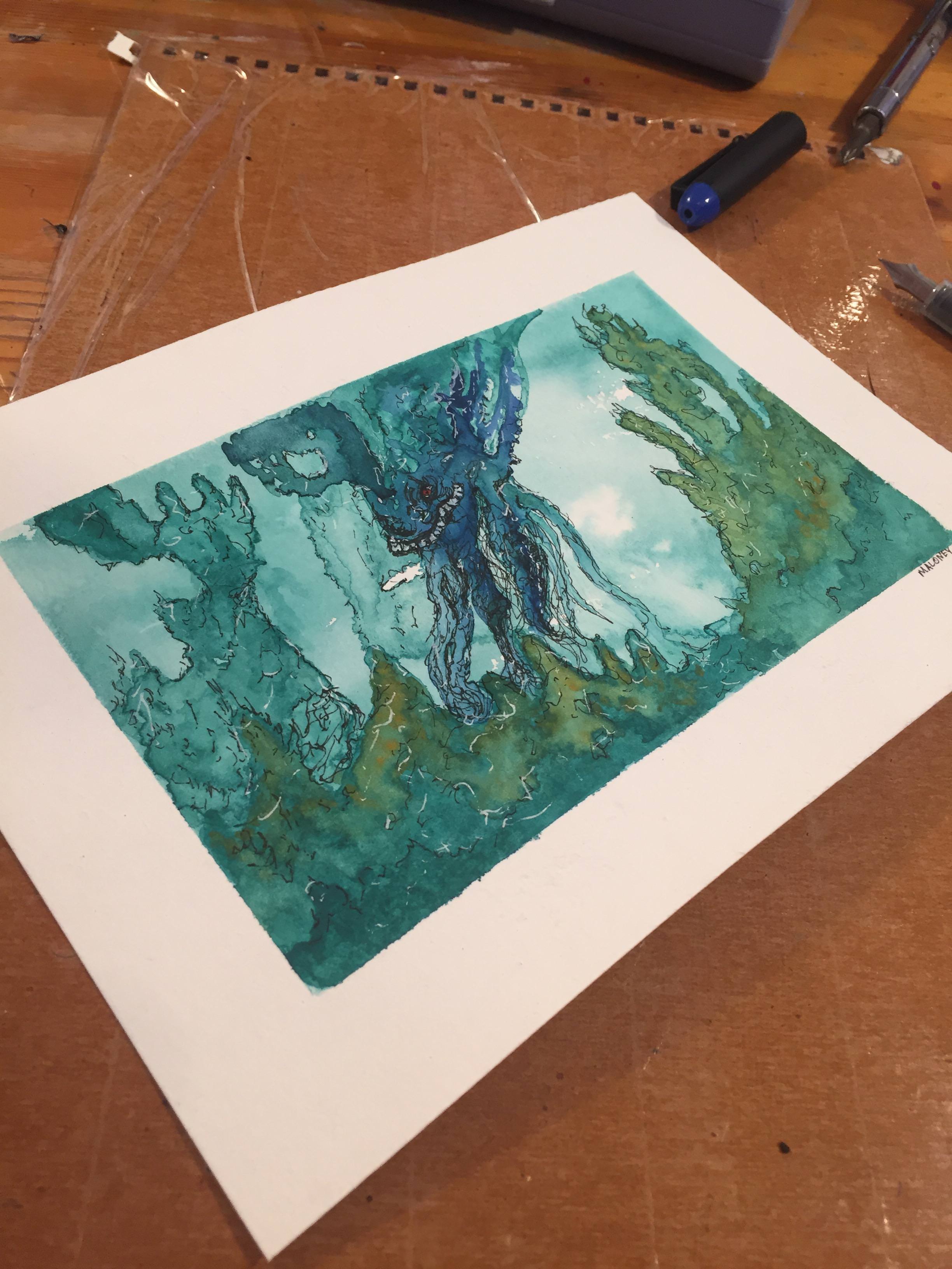 2448x3264 Alien Swamp Watercolor
