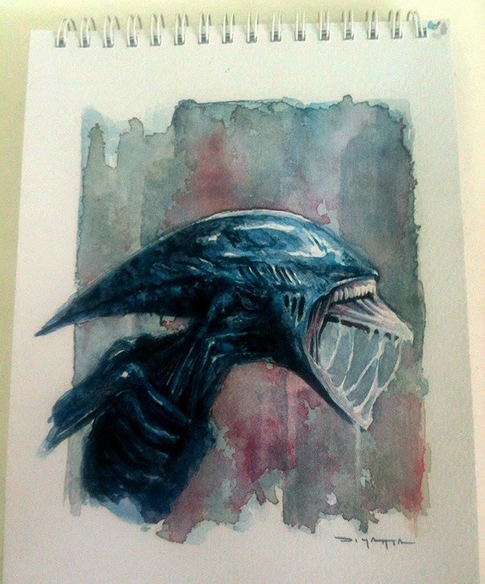 706x850 Alien Watercolor Look And Feel Aliens And Watercolor