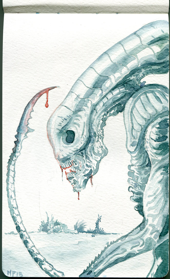 697x1146 Alien Watercolor By Marcopagnotta