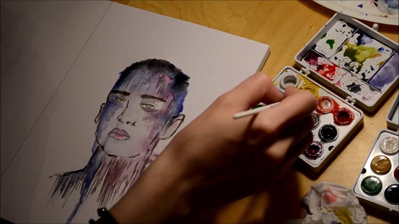 1280x720 Alien Boy [Watercolor Painting]