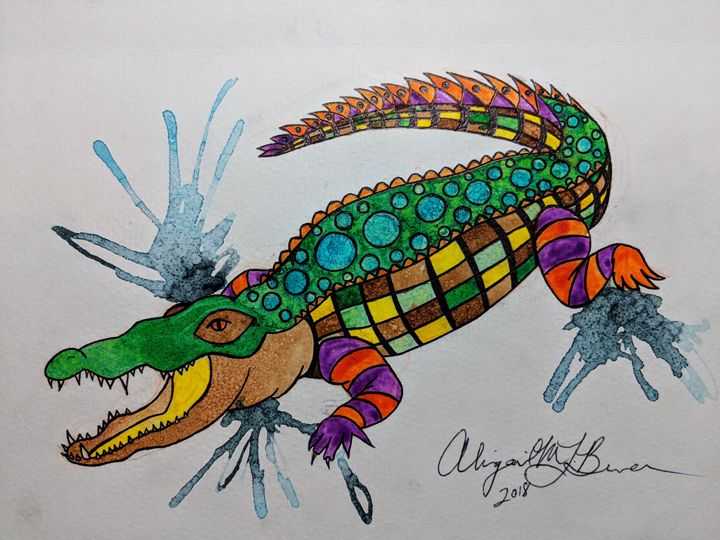 720x540 Crocodile Watercolor