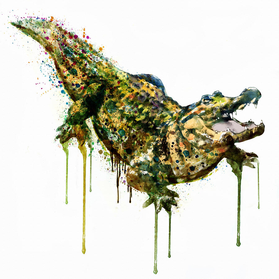900x900 Alligator Watercolor Painting Painting By Marian Voicu