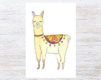 340x270 Alpaca Watercolor Etsy