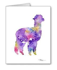 245x300 Alpaca Set Of 10 Art Note Cards By Watercolor