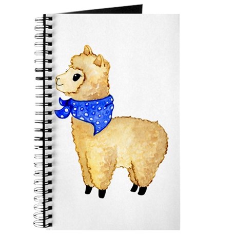 460x460 Cute Watercolor Alpaca With Bandana Journal By Admin Cp132128229