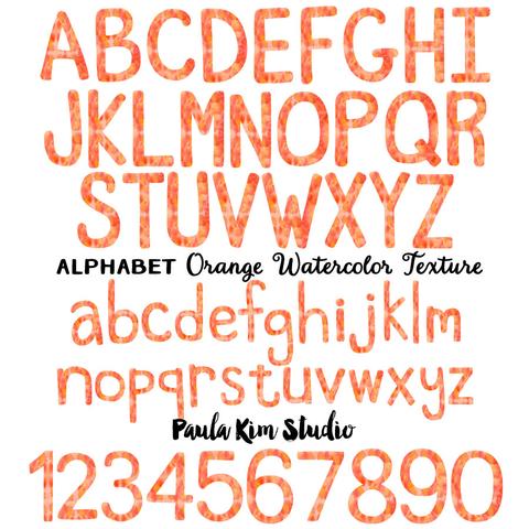 480x480 Orange Watercolor Alphabet Paula Kim Studio