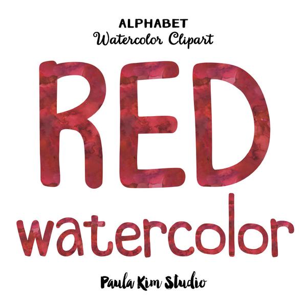 600x600 Red Watercolor Alphabet Paula Kim Studio