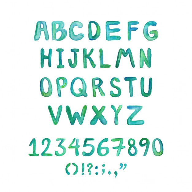 626x626 Watercolor Alphabet Vector Free Download