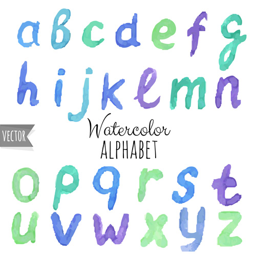 500x500 Watercolor Alphabet Letter With Numebrs Vector 08 Free Download