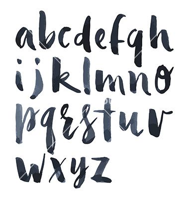 380x400 Watercolor Alphabet Vector Letters