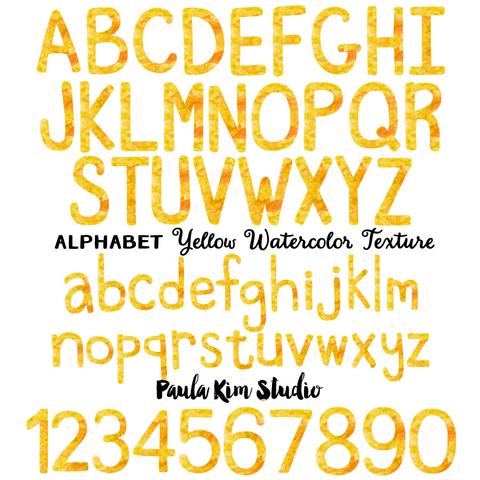 480x480 Yellow Watercolor Alphabet Paula Kim Studio