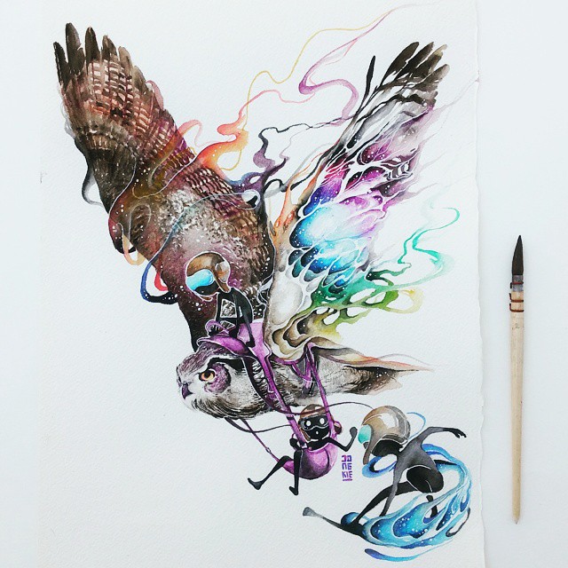 640x640 29 Amazing Watercolor Painting Mr. Black Editions ~ Art Gallery