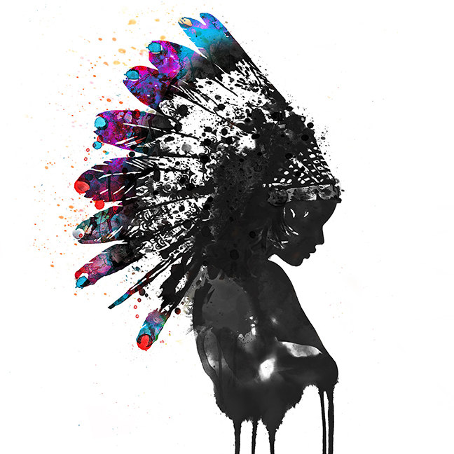 648x648 Indian Headdress Paintings