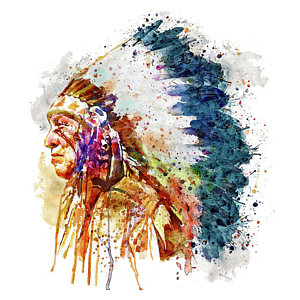 300x300 Native American Watercolor Art Fine Art America