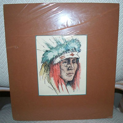 400x399 Original Watercolor Painting Of A Native American Indian Chief