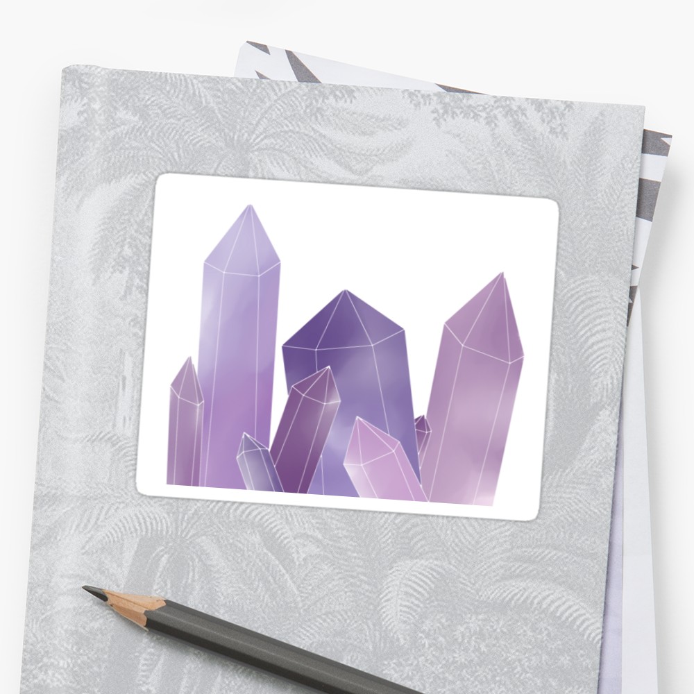 1000x1000 Amethyst Watercolor Gemstones Stickers By Secretfusion Redbubble