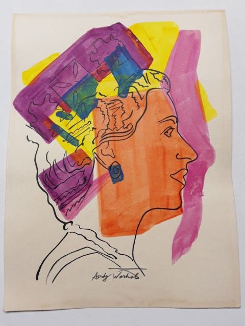 480x640 Andy Warhol,ink And Color Ink Drawing,painting On Paper,pop Art