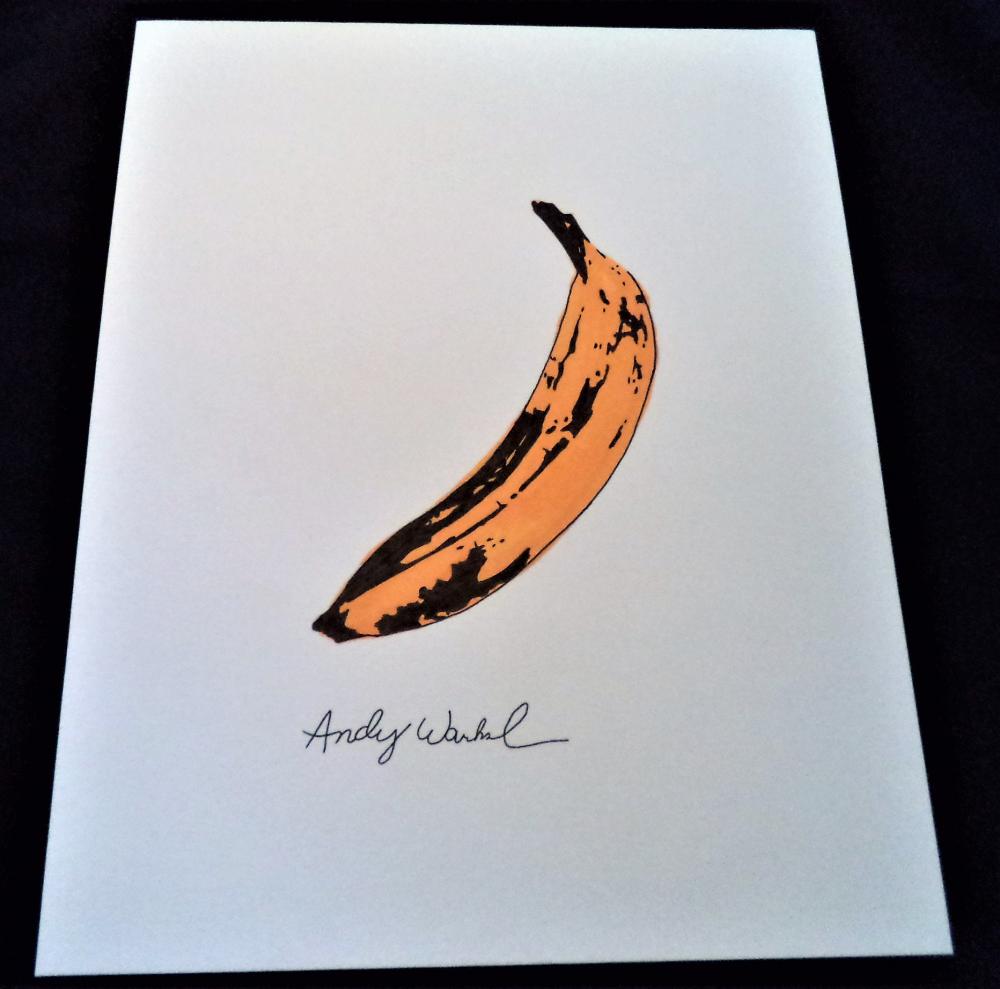 1000x989 Signed Andy Warhol Watercolor Painting Banana