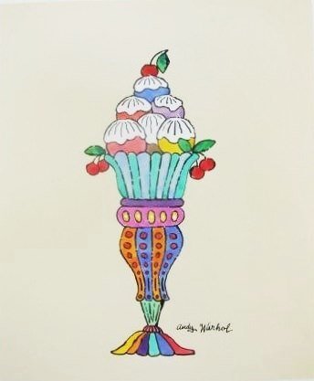 344x417 Andy Warhol (1928 1987) Watercolor, Sundae
