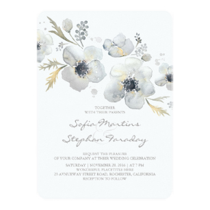 307x307 Anemone Watercolor Flowers Invitations Zazzle