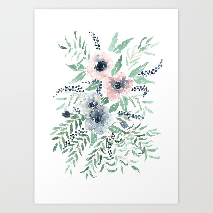700x700 Anemone Watercolour Print Art Print By Laurenthomas2 Society6
