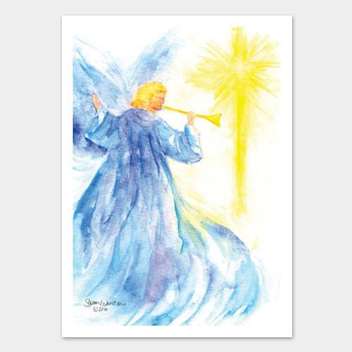 500x500 Angel And Star Watercolor Christmas Card Set Watercolor