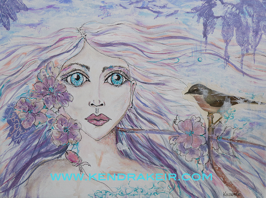 850x633 Mauve Maybe Butterfly Angel Watercolor Art Kendra Keir