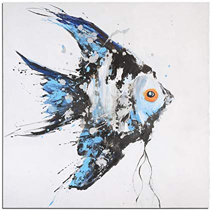 425x421 Large Blue Angel Fish Wall Art Contemporary Modern