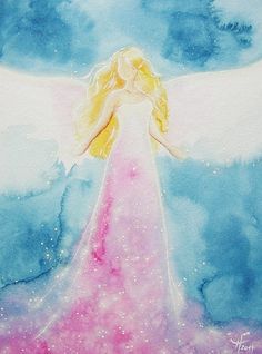236x318 Angel Watercolor Paintings