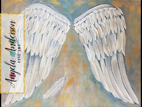 480x360 Angel Wings Acrylic Painting Tutorial Easy Beginner Canvas Live