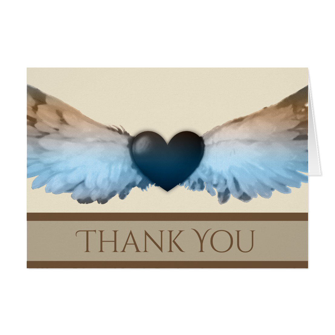1106x1106 Watercolor Angel Wings Amp Heart Thank You Note Card