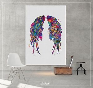 300x285 Wings Watercolor Angel Wings Print Feathers Decor Watercolor