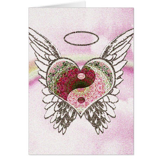 540x540 Yin Yang Heart Angel Wings Watercolor