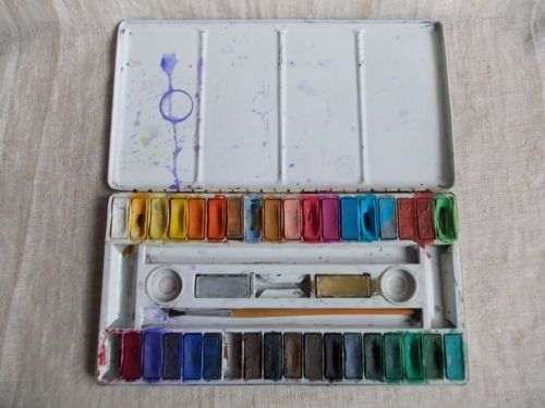 500x375 Vintage German Frg Angora Watercolor Paint Tin Box Ebay