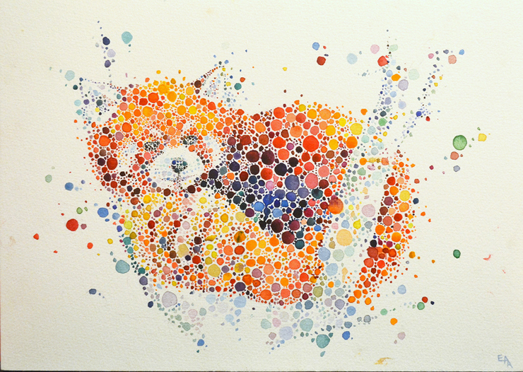 740x526 Animal Paintings Made From Hundreds Of Colored Dots Designwrld