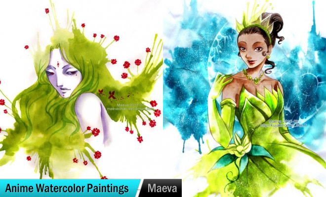 660x400 15 Beautiful Anime Manga Watercolor Paintings By Maeva