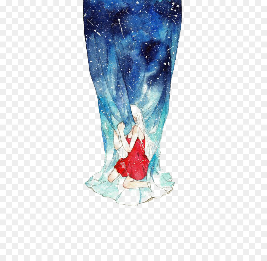 900x880 Download Artist Watercolor Painting Drawing Anime Star Girl